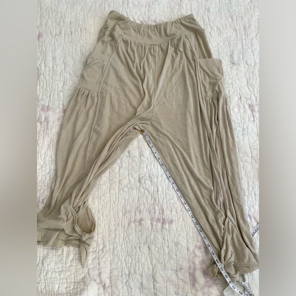FP Beach by Free People Beige Comfy Relaxed Lounge Slouchy Pants Sz XL
